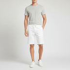 Men's Cotton Twill Bermuda Shorts: Slim Fit, Elastic Waist, Ultimate Comfort S - Shop Giordano