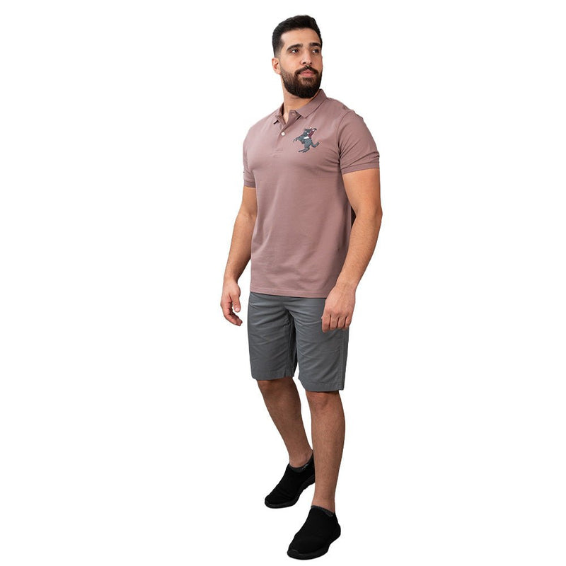 Men's Cotton Twill Bermuda Shorts: Slim Fit, Elastic Waist, Ultimate Comfort S - Shop Giordano