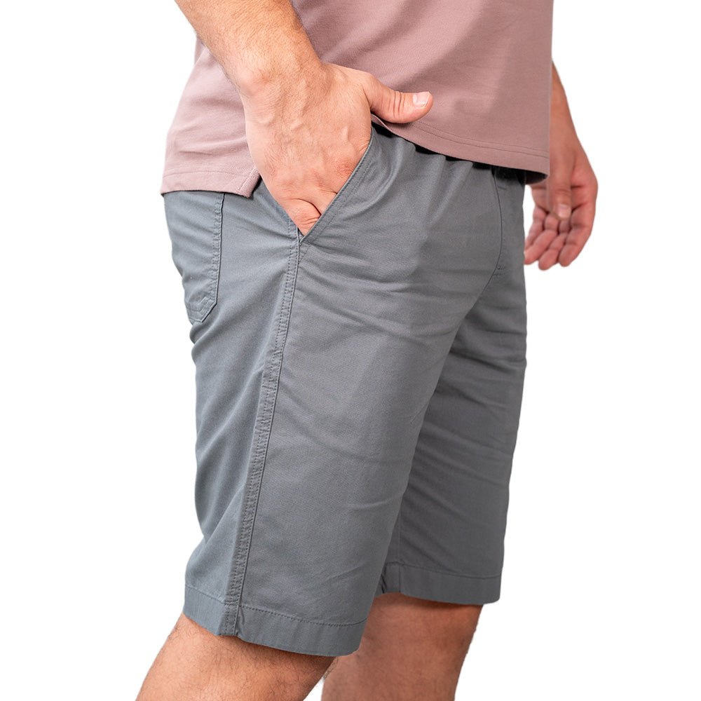 Men's Cotton Twill Bermuda Shorts: Slim Fit, Elastic Waist, Ultimate Comfort S - Shop Giordano