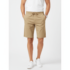 Men's Cotton Twill Bermuda Shorts: Slim Fit, Elastic Waist, Ultimate Comfort S - Shop Giordano
