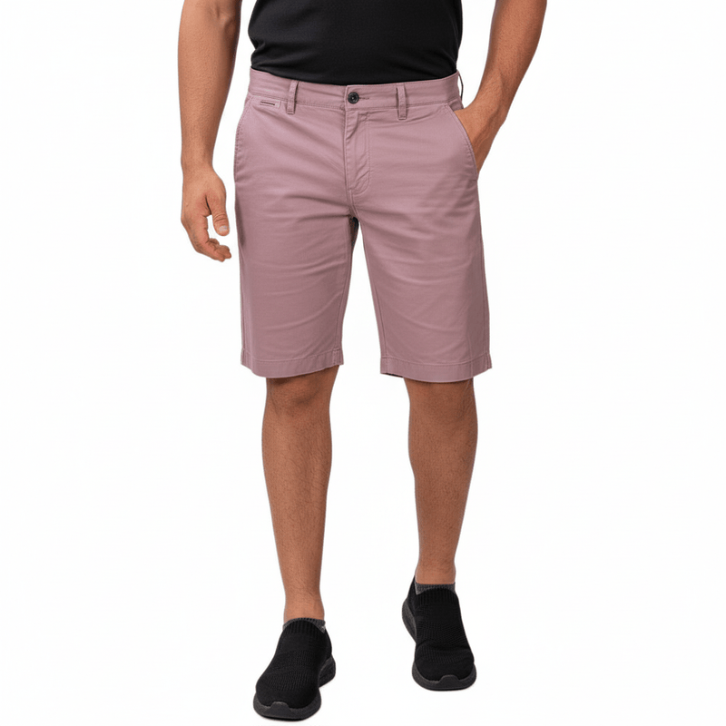 Men's Cotton Twill Bermuda Shorts: Slim Fit, Elastic Waist, Ultimate Comfort S - Shop Giordano