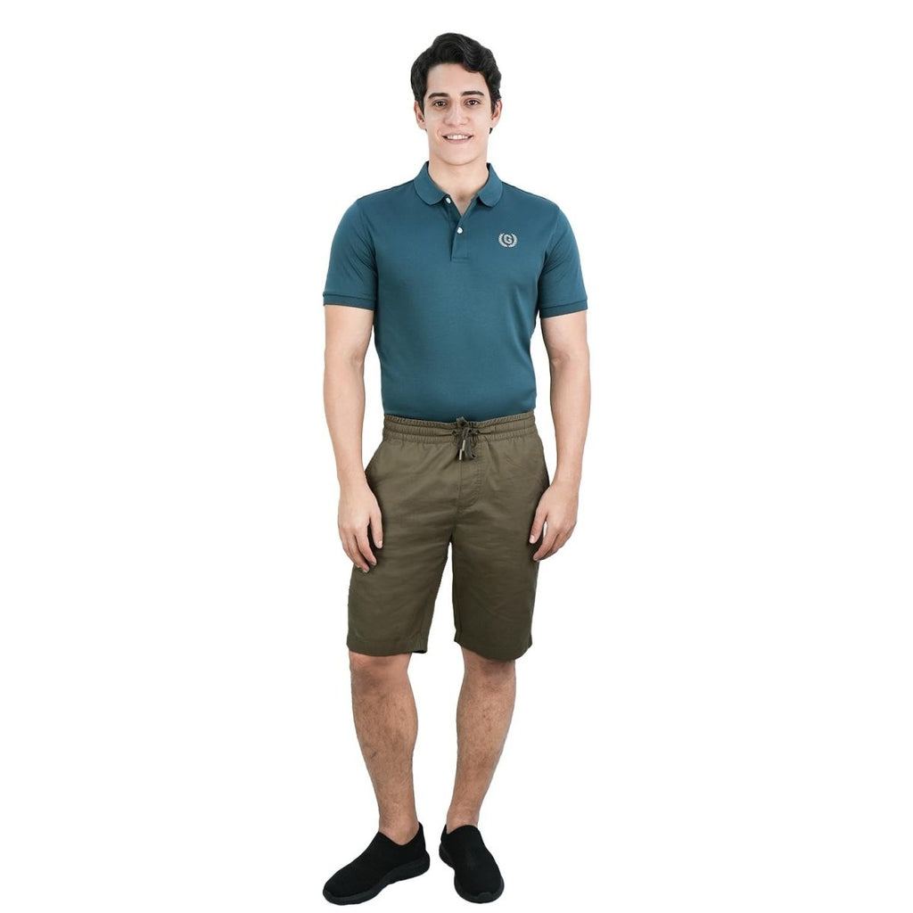 Men's Cotton Twill Bermuda Shorts: Slim Fit, Elastic Waist, Ultimate Comfort S - Shop Giordano