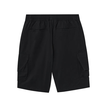 Men's Cotton Twill Cargo Shorts: Relaxed Fit, Elastic Waist Comfort - Giordano