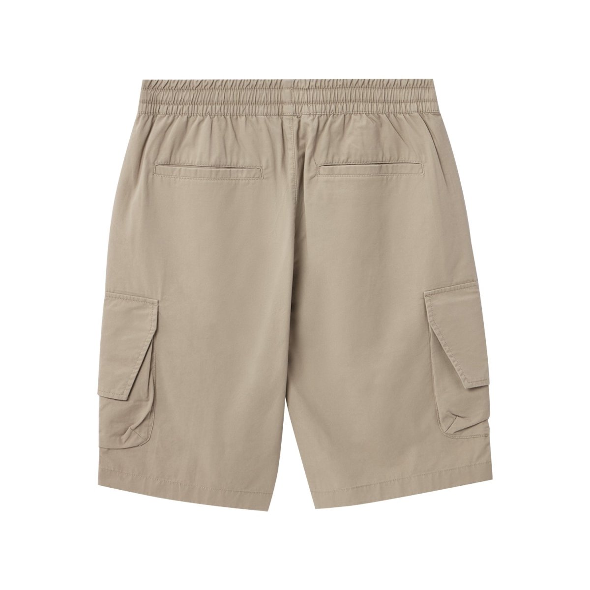 Men's Cotton Twill Cargo Shorts: Relaxed Fit, Elastic Waist Comfort - Giordano