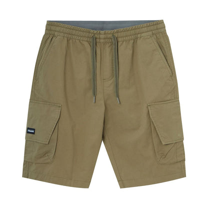 Men's Cotton Twill Cargo Shorts: Relaxed Fit, Elastic Waist Comfort - Giordano