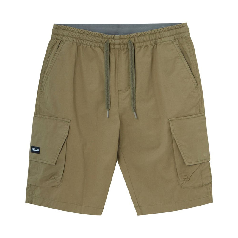 Men's Cotton Twill Cargo Shorts: Relaxed Fit, Elastic Waist Comfort S - Shop Giordano