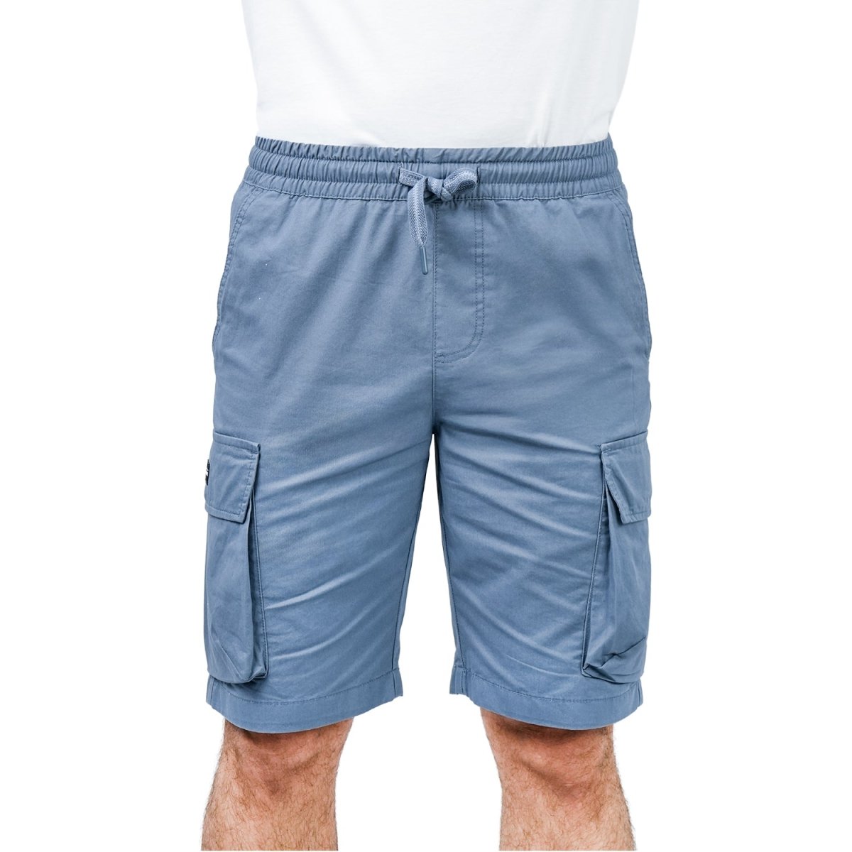 Men's Cotton Twill Cargo Shorts: Relaxed Fit, Elastic Waist Comfort - Giordano