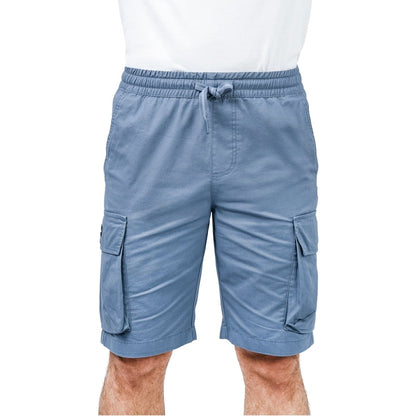 Men's Cotton Twill Cargo Shorts: Relaxed Fit, Elastic Waist Comfort - Giordano
