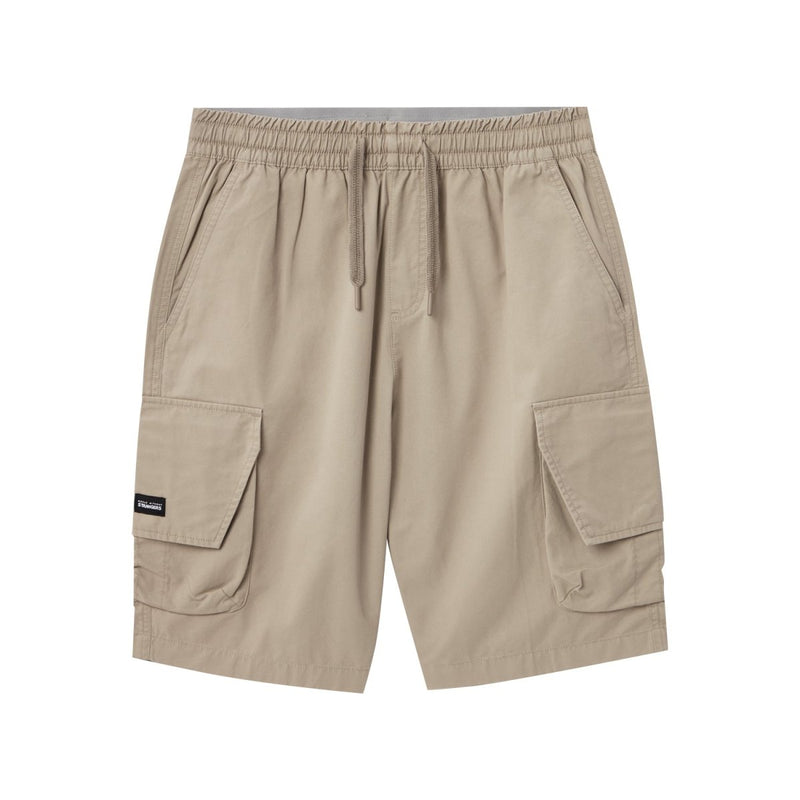 Men's Cotton Twill Cargo Shorts: Relaxed Fit, Elastic Waist Comfort S - Shop Giordano
