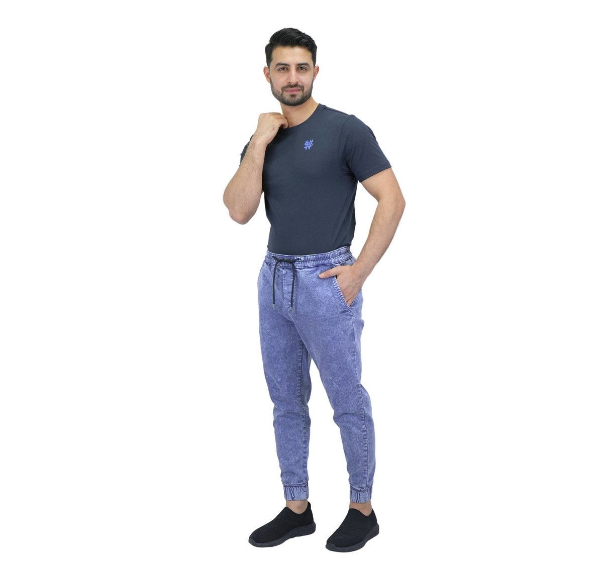 Men's Denim Mid Rise Slim Fit Joggers S - Shop Giordano