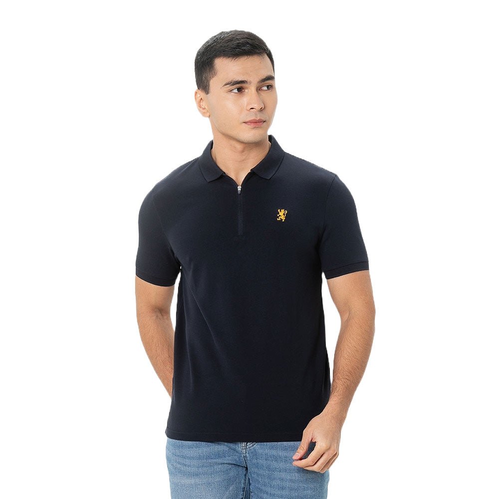 Men's Embroidered Bold Polo - Slim Fit, Cotton Lycra Pique - Giordano