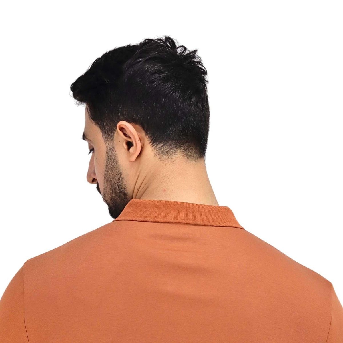 Men's Flat Knit Collar Long Sleeve Liquid Touch Slim Fit Solid Color Polo - Giordano