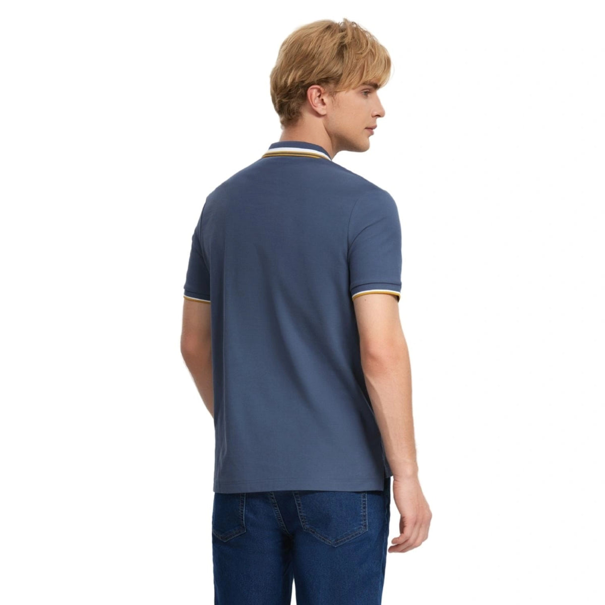 Men's Flat Knit Collar Short Sleeve Cotton Blend Polo S - Shop Giordano