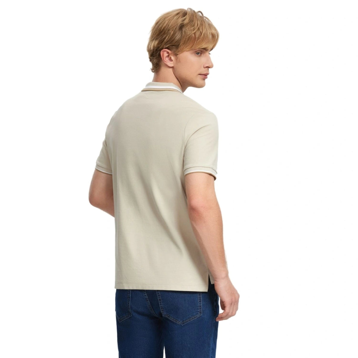 Men's Flat Knit Collar Short Sleeve Cotton Blend Polo - Giordano