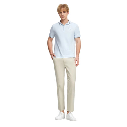 Men's Flat Knit Collar Short Sleeve Cotton Blend Polo - Giordano