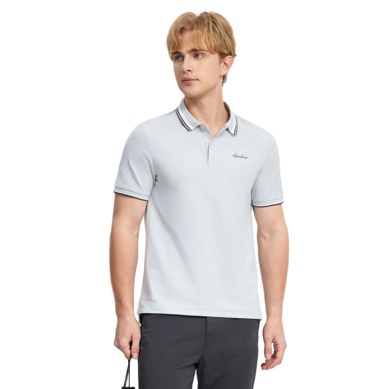 Men's Flat Knit Collar Short Sleeve Cotton Blend Polo S - Shop Giordano