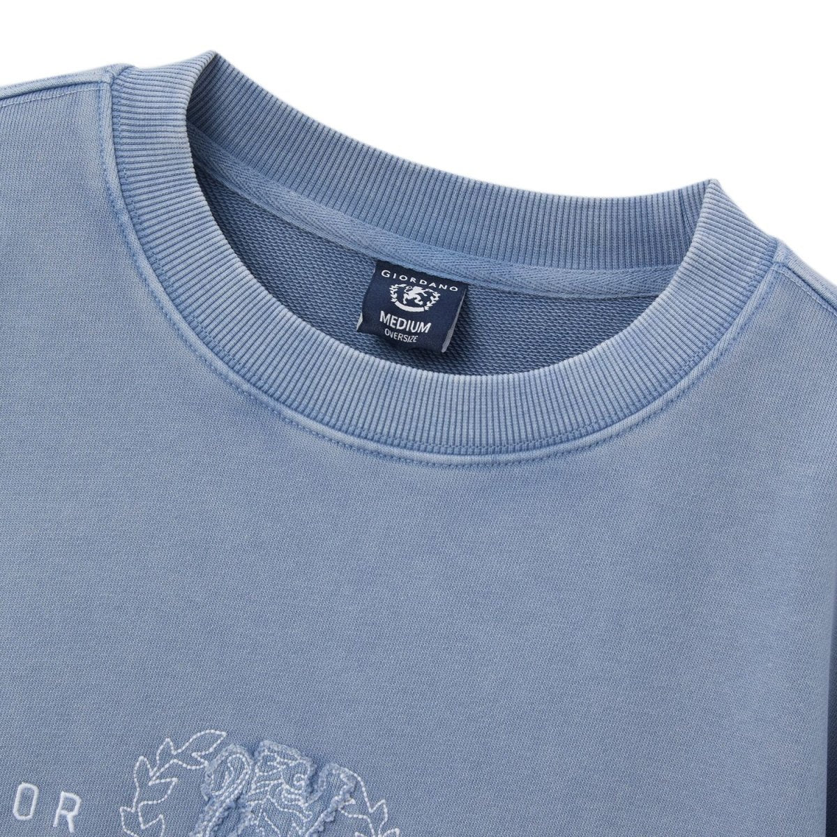Men’S French Terry Crew Neck Printed Sweatshirt - Giordano