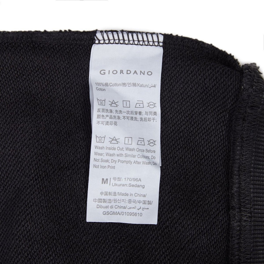 Men’S French Terry Crew Neck Printed Sweatshirt S - Shop Giordano