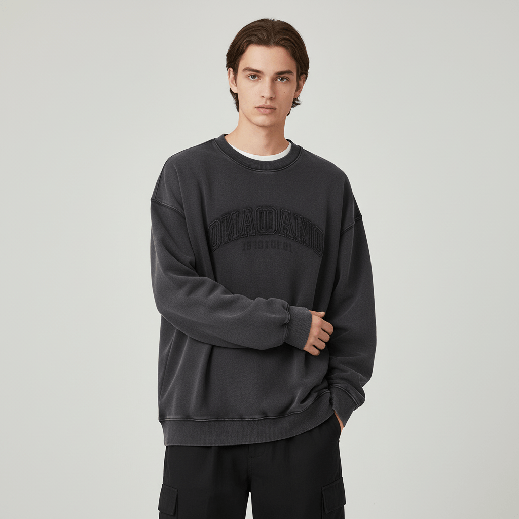 Men’S French Terry Crew Neck Printed Sweatshirt S - Shop Giordano