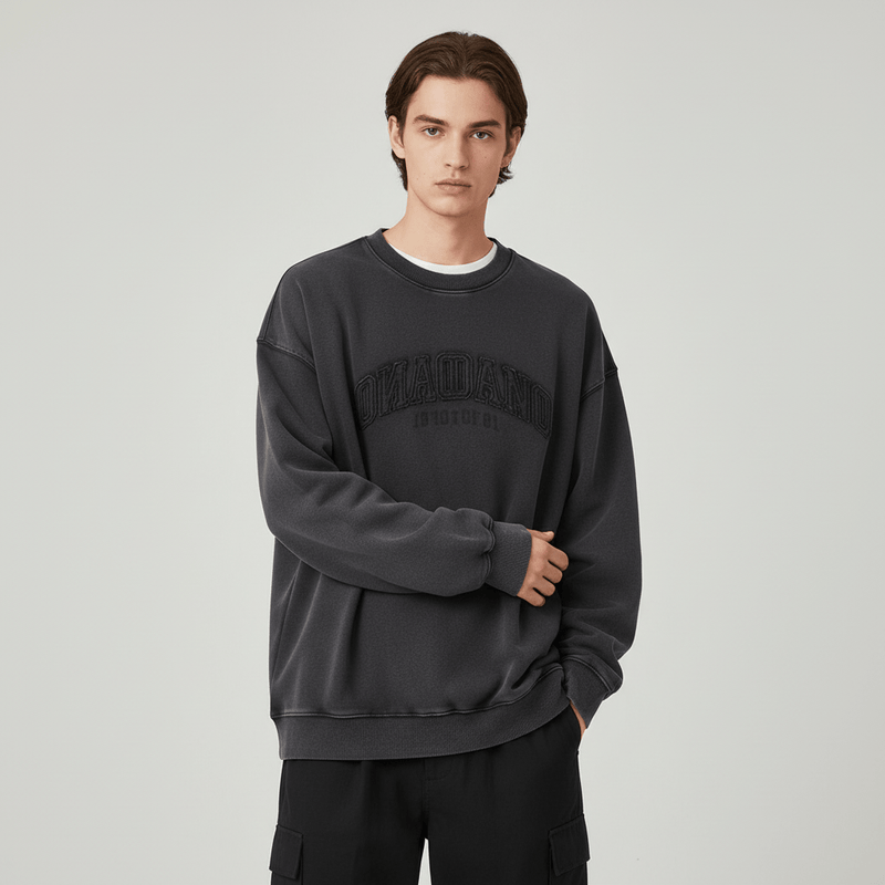 Men’S French Terry Crew Neck Printed Sweatshirt S - Shop Giordano