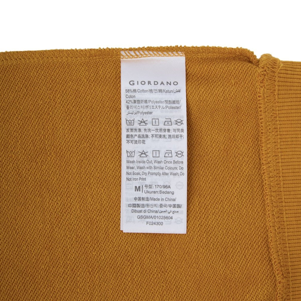 Men’S French Terry Crew Neck Relaxed Fit Sweatshirt S - Shop Giordano