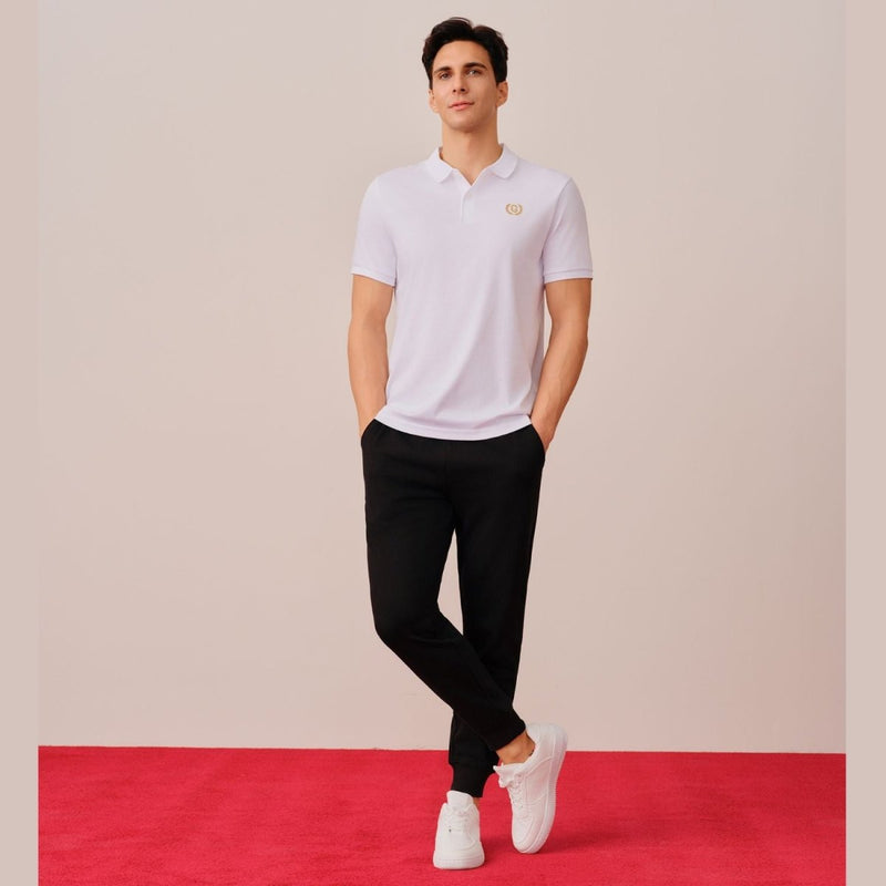 Men's French Terry Jogger Pants - Slim Fit, Elastic Waist, Comfortable & Stylish S - Shop Giordano