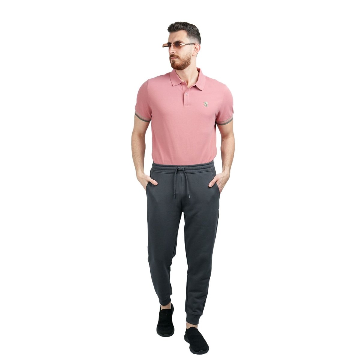 Men's French Terry Jogger Pants - Slim Fit, Elastic Waist, Comfortable & Stylish - Giordano