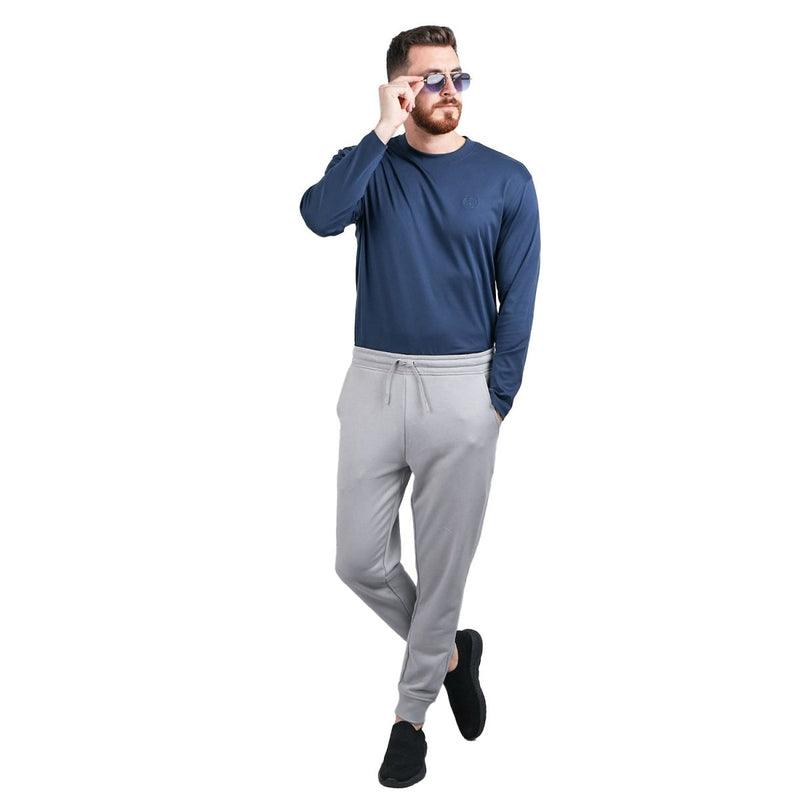 Men's French Terry Jogger Pants - Slim Fit, Elastic Waist, Comfortable & Stylish S - Shop Giordano