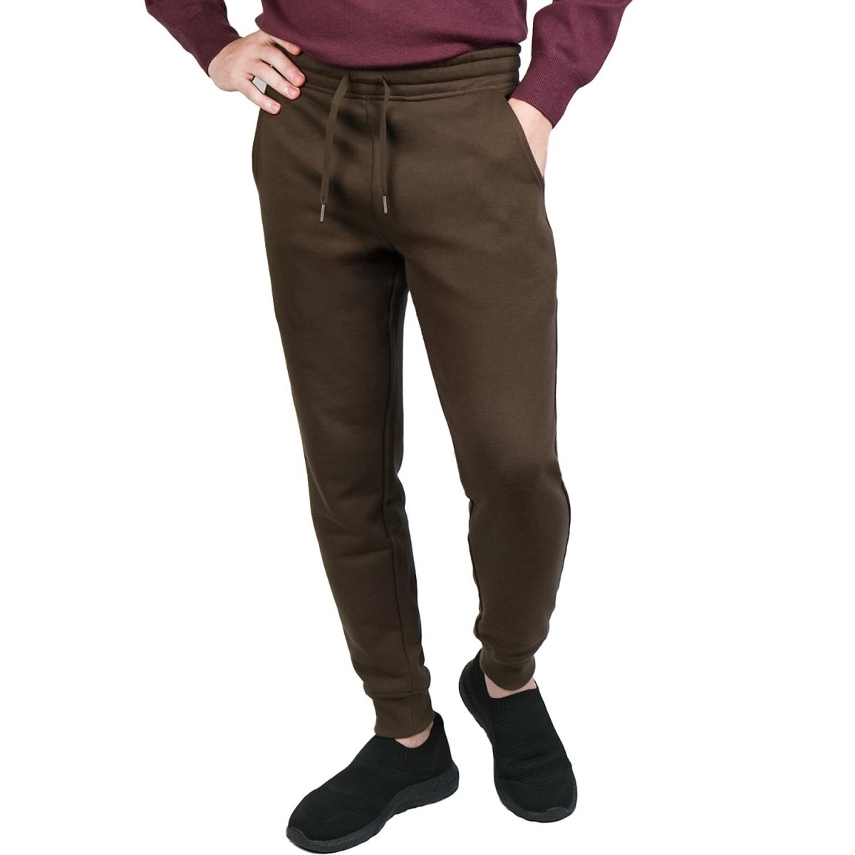 Men's French Terry Jogger Pants - Slim Fit, Elastic Waist, Comfortable & Stylish S - Shop Giordano