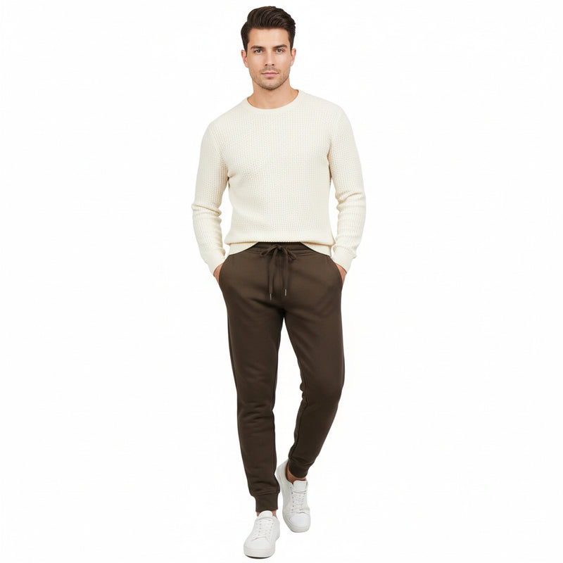 Men's French Terry Jogger Pants - Slim Fit, Elastic Waist, Comfortable & Stylish S - Shop Giordano