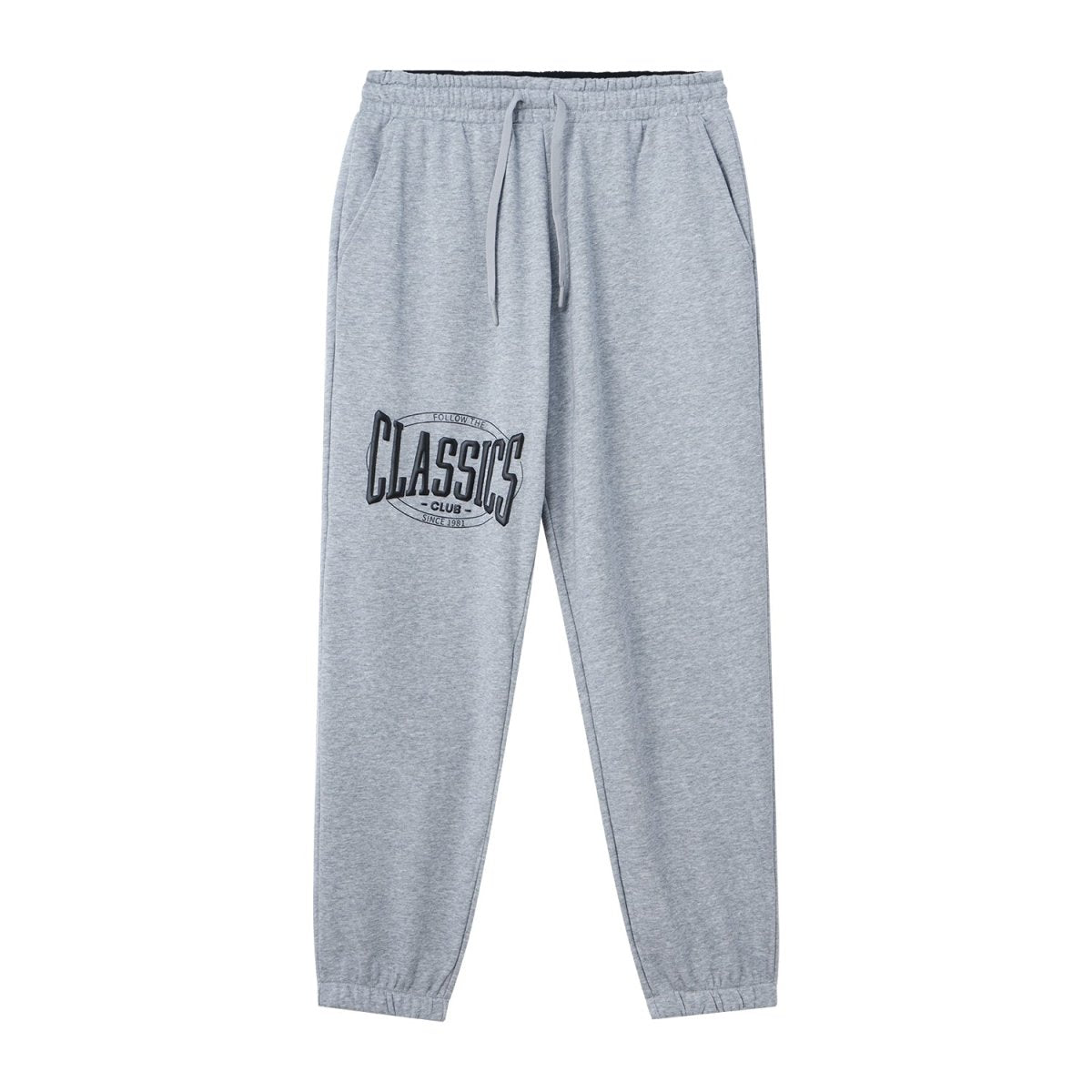 Men's French Terry Mid Rise Relaxed Tapered Fit Classic Print Knit Joggers - Giordano