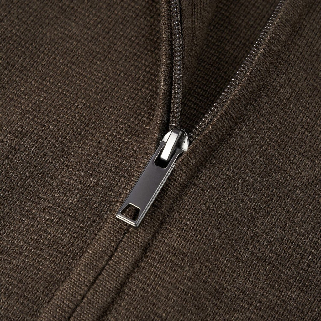 Men's Full - Zip Mock Neck Textured Knit Cardigan S - Shop Giordano