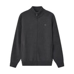 Men's Full - Zip Mock Neck Textured Knit Cardigan S - Shop Giordano