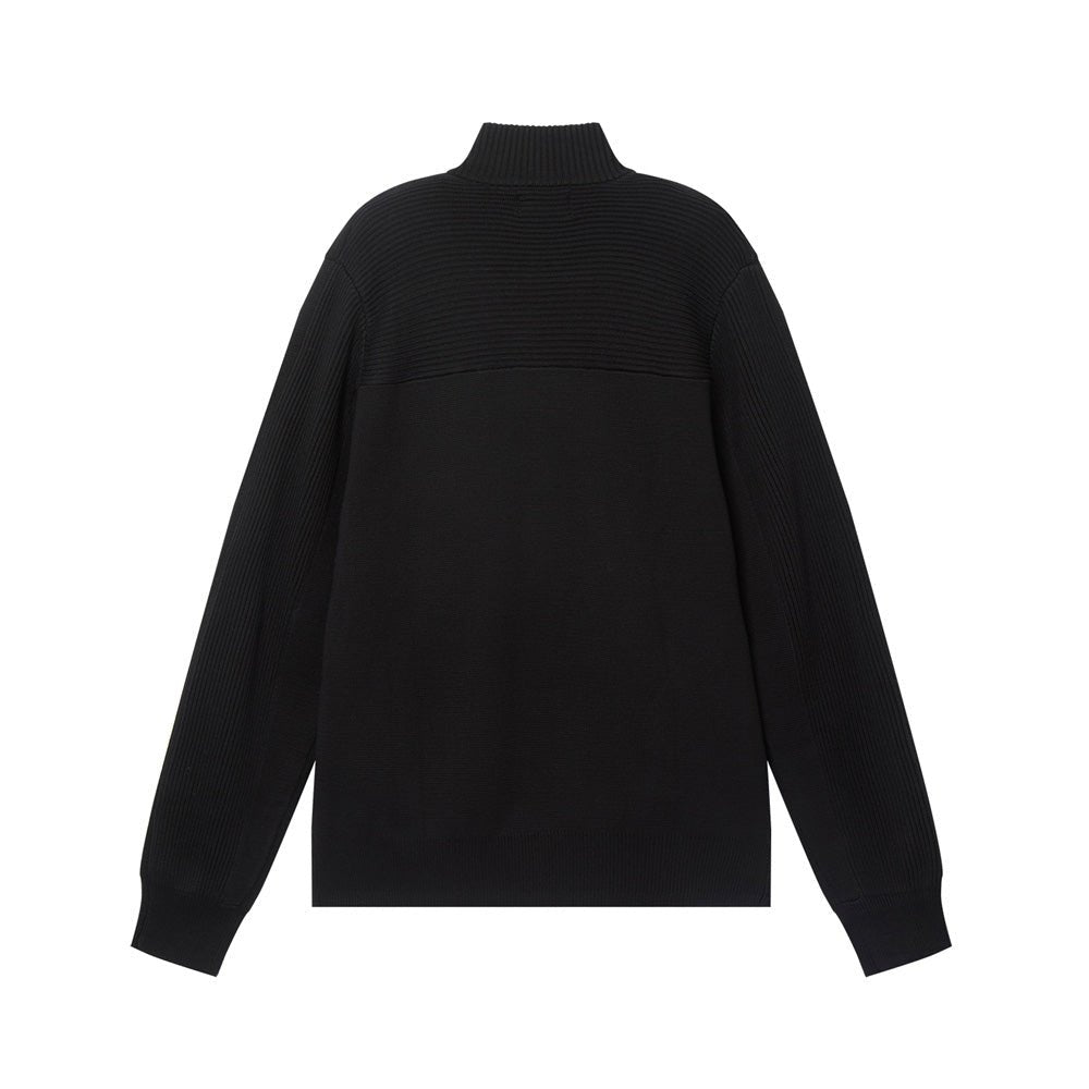 Men's Full - Zip Mock Neck Textured Knit Cardigan S - Shop Giordano