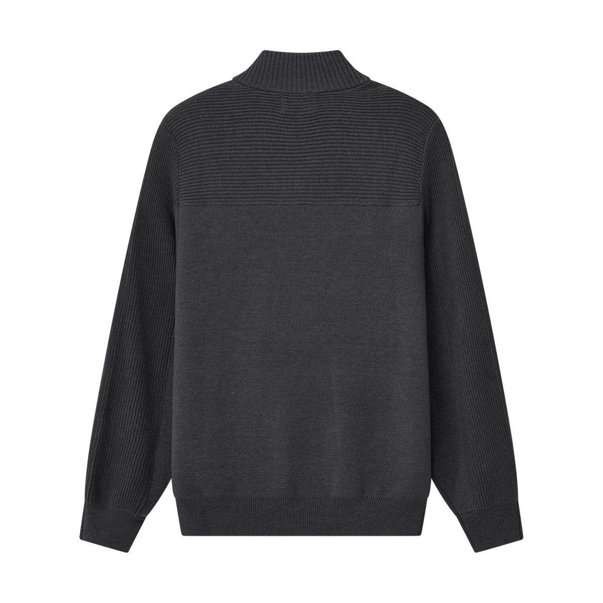 Men's Full - Zip Mock Neck Textured Knit Cardigan S - Shop Giordano