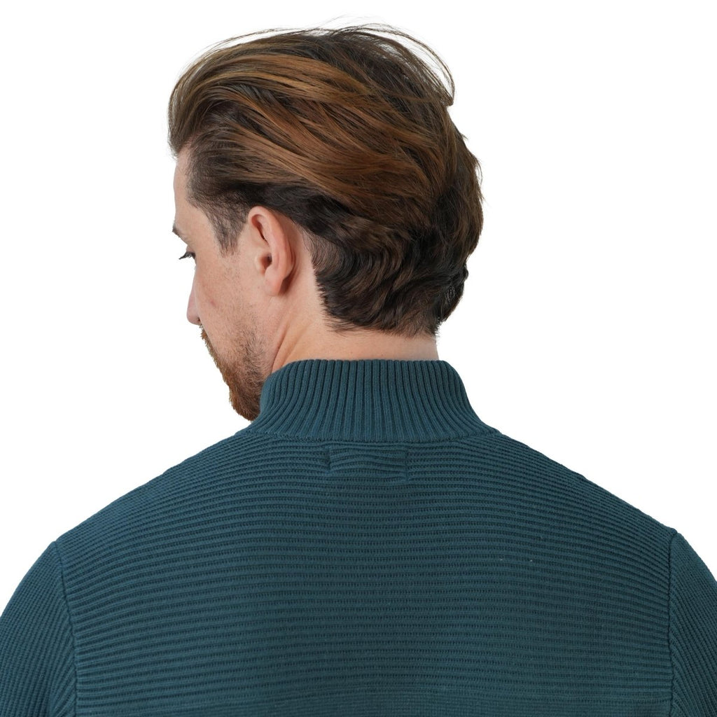 Men's Full - Zip Mock Neck Textured Knit Cardigan S - Shop Giordano