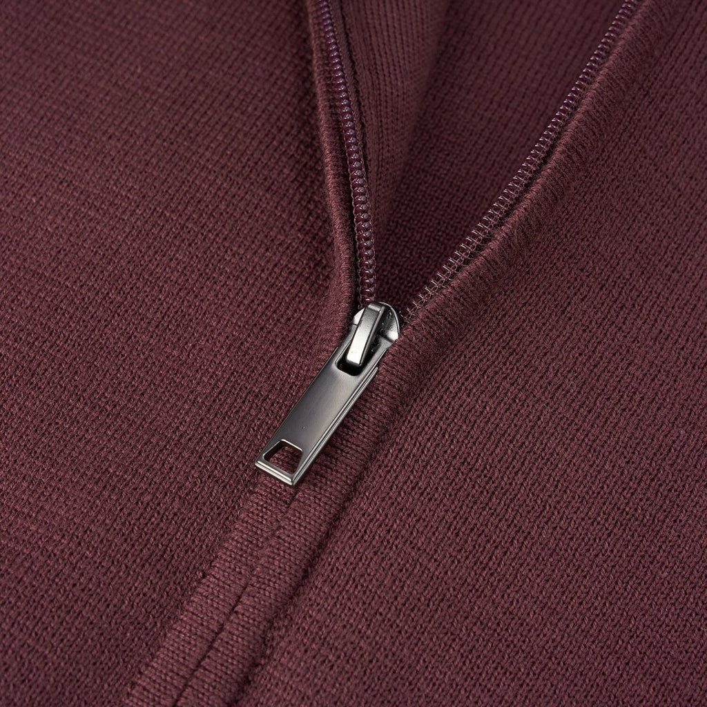 Men's Full - Zip Mock Neck Textured Knit Cardigan S - Shop Giordano