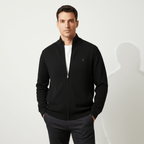 Men's Full - Zip Mock Neck Textured Knit Cardigan S - Shop Giordano