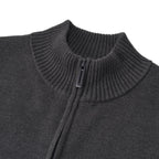 Men's Full - Zip Mock Neck Textured Knit Cardigan S - Shop Giordano