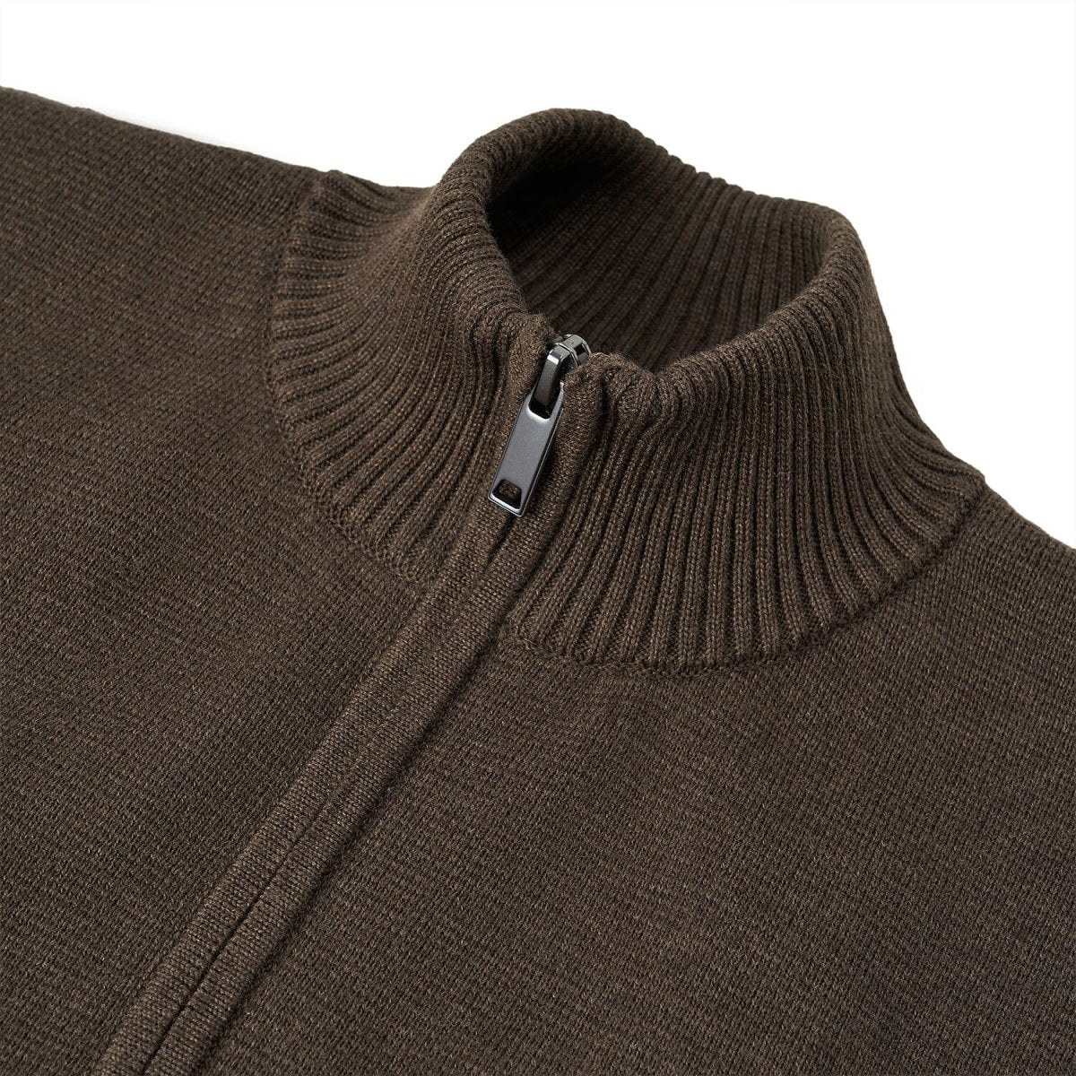 Men's Full - Zip Mock Neck Textured Knit Cardigan S - Shop Giordano