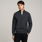Men's Full - Zip Mock Neck Textured Knit Cardigan S - Shop Giordano