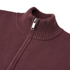 Men's Full - Zip Mock Neck Textured Knit Cardigan S - Shop Giordano