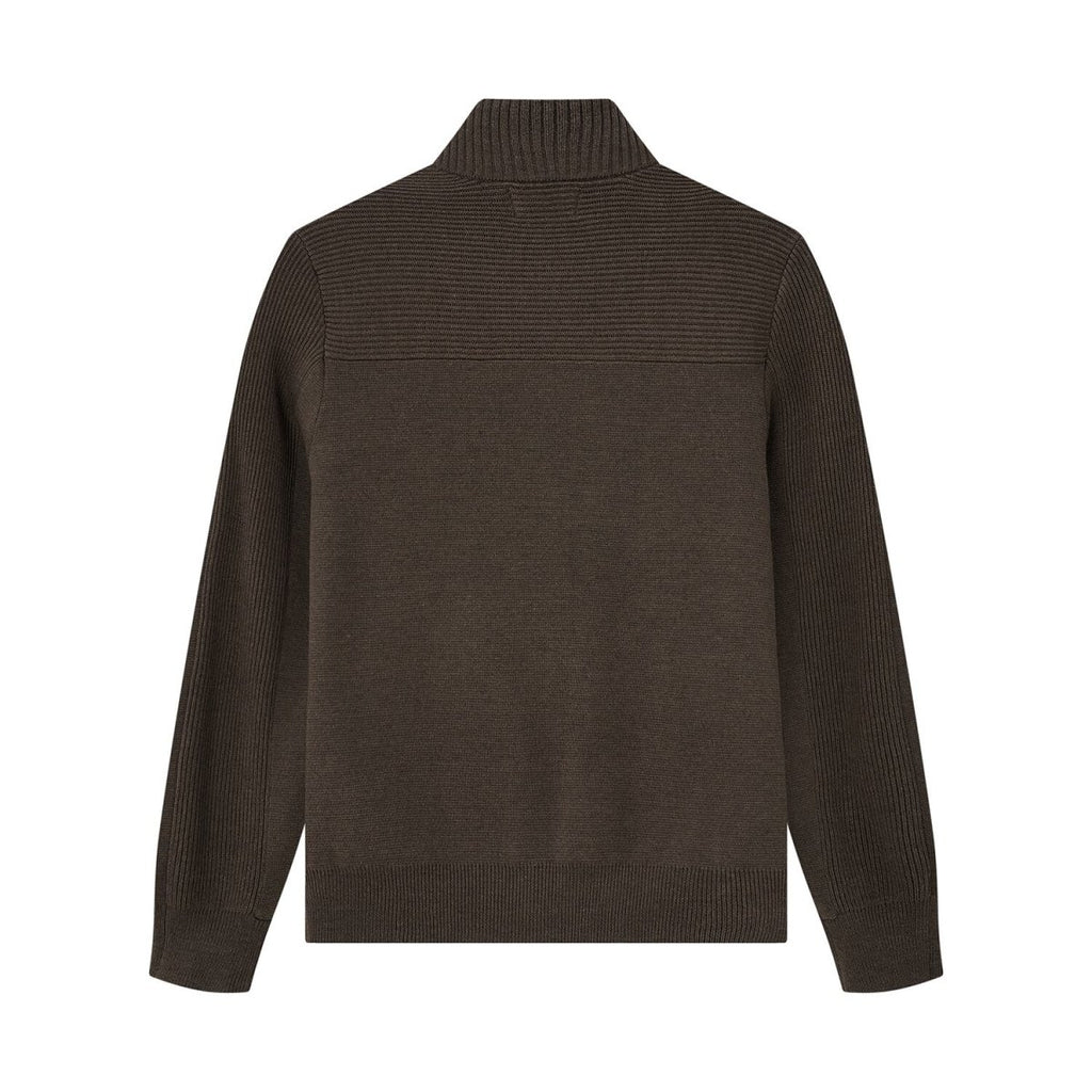 Men's Full - Zip Mock Neck Textured Knit Cardigan S - Shop Giordano