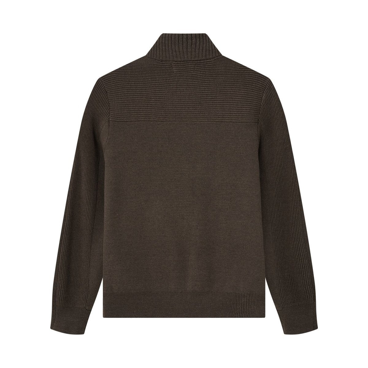 Men's Full - Zip Mock Neck Textured Knit Cardigan S - Shop Giordano