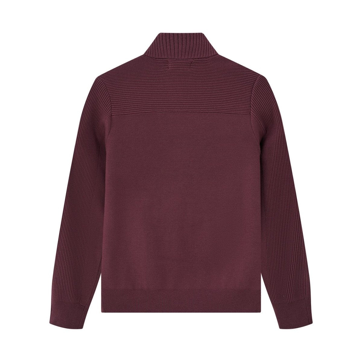 Men's Full - Zip Mock Neck Textured Knit Cardigan S - Shop Giordano