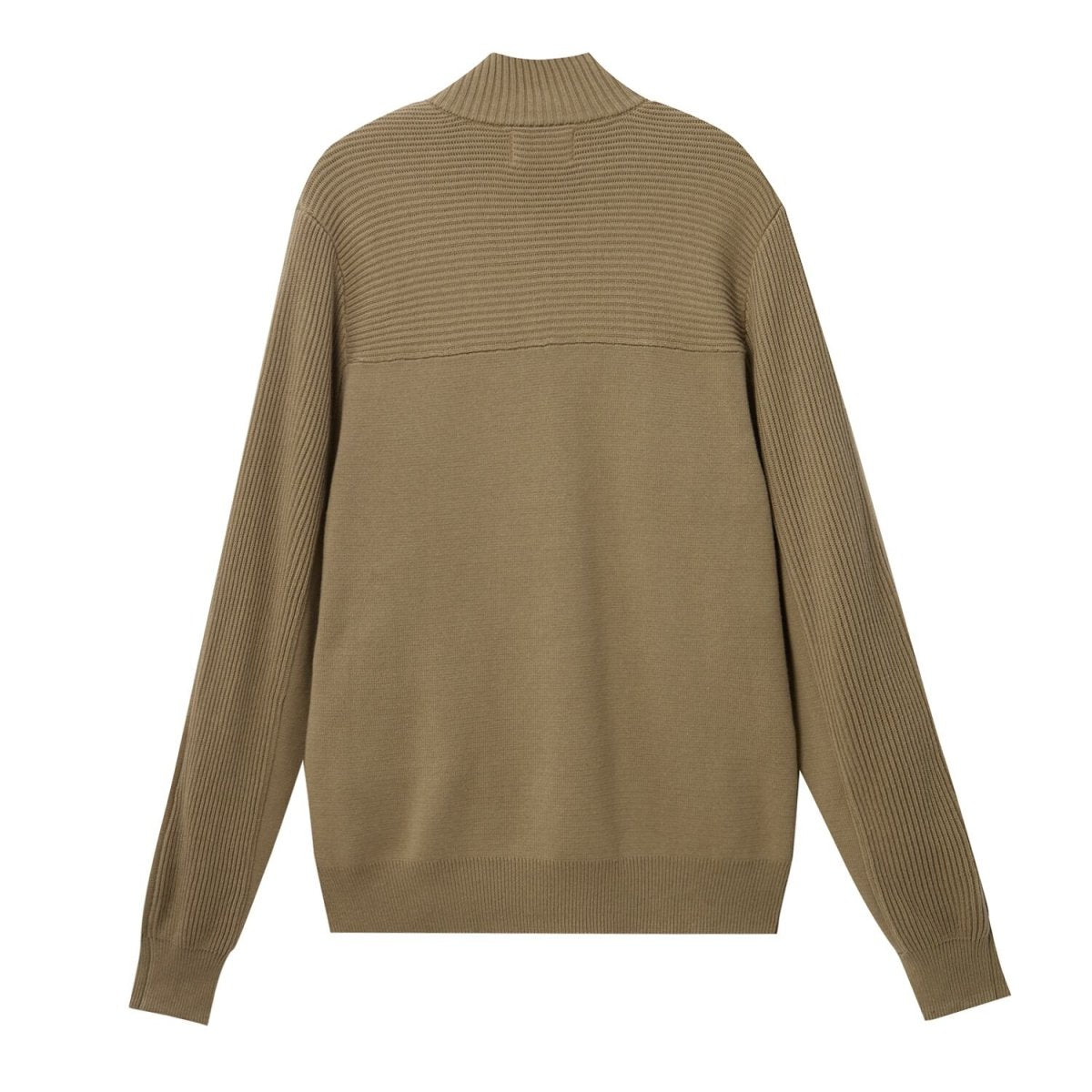 Men's Full - Zip Mock Neck Textured Knit Cardigan S - Shop Giordano