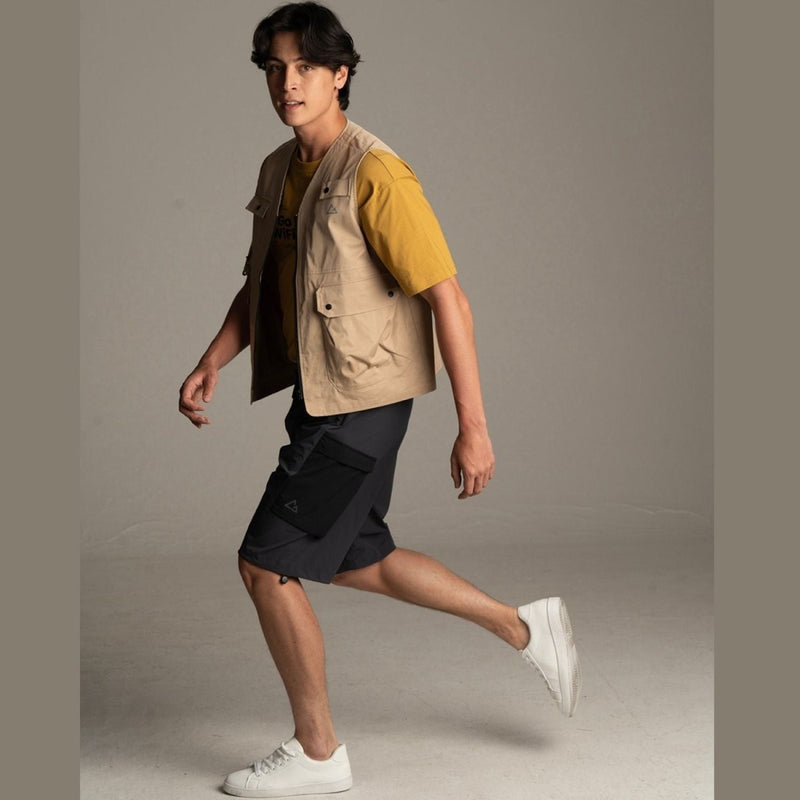 Men’s G - Motion Mid - Rise Relaxed Fit Nylon - Spandex Performance Shorts S - Shop Giordano