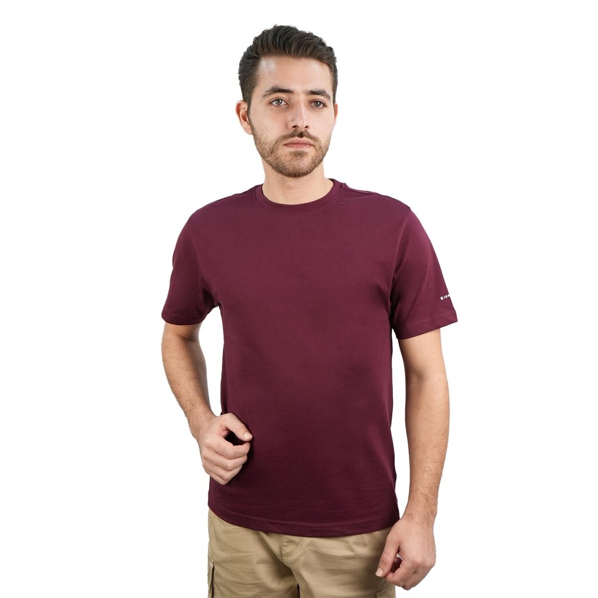 Men's Giordano Cotton Crewneck Slim Fit Tee - Short Sleeve - Giordano