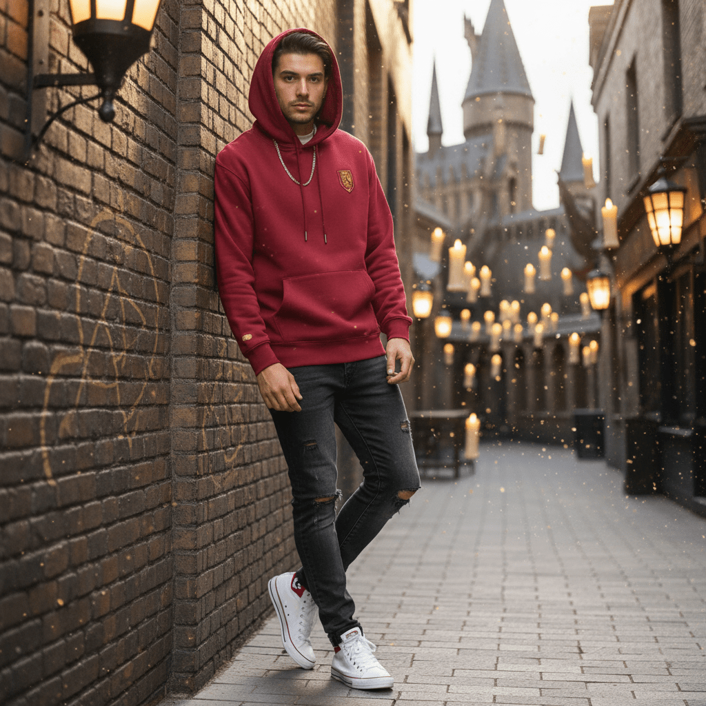 Men's Harry Potter Cotton Polyester Printed Hoodie - Limited Edition Collection S - Shop Giordano
