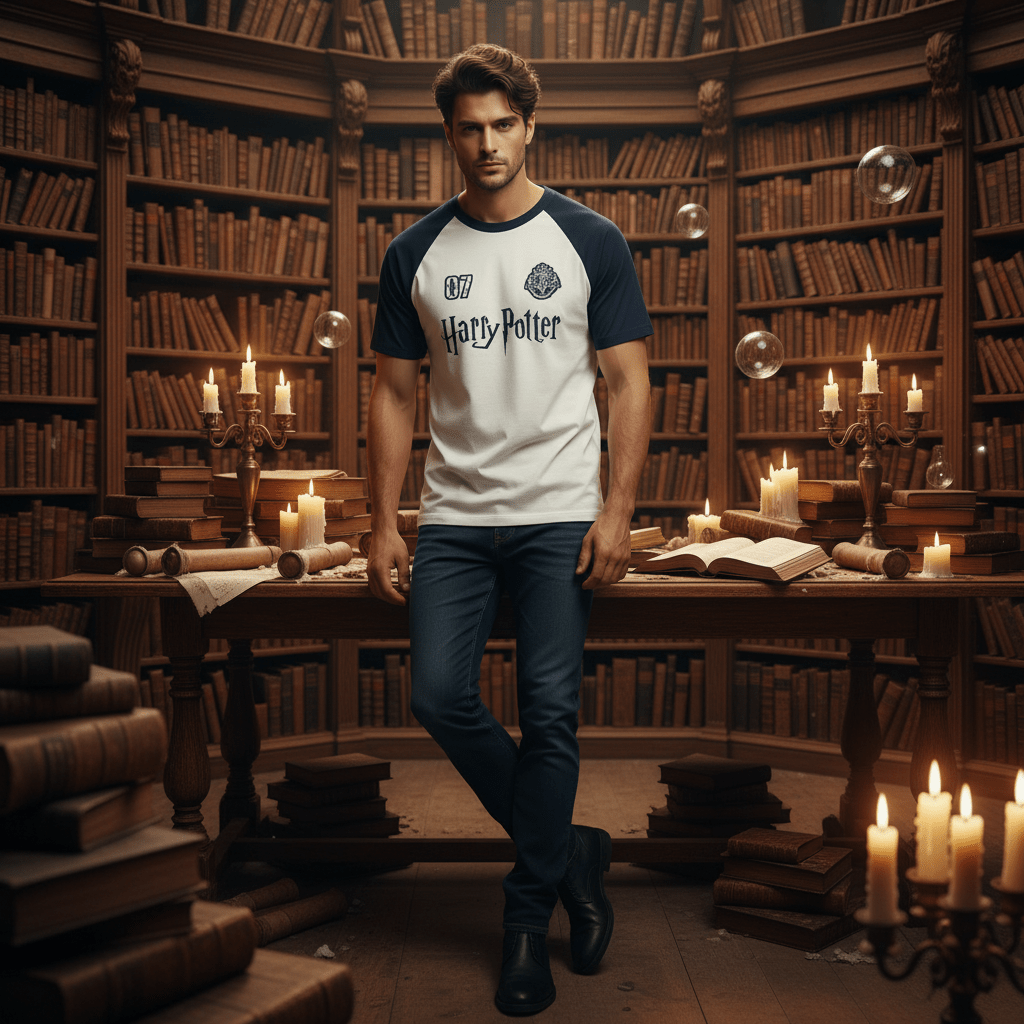 Men's Harry Potter Cotton Raglan Sleeve Tee - Limited Edition Collection S - Shop Giordano
